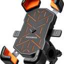 ROCKBROS Motorcycle Phone Holder Mount, 4.5-7.1 inch Smartphones, Quick Release Handlebar Clamp, 360 Rotatable, Anti-Slip Silicone, Easy Installation, Wide Compatibility
