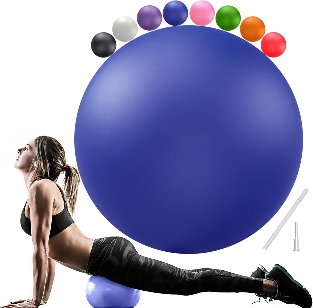 Soft Pilates Ball 9 Inch, Ideal Small Exercise Ball Between Knee Squeeze for Physical Therapy Yoga Core Medicine Abs Pt Bouncy, Mini Rubber Fitball Barre Workout Equipment for Women Men Kid Toddler (Blue)