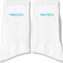 Cute Bride Socks - White Embroidery Wedding Socks For Women Engagement, One Size