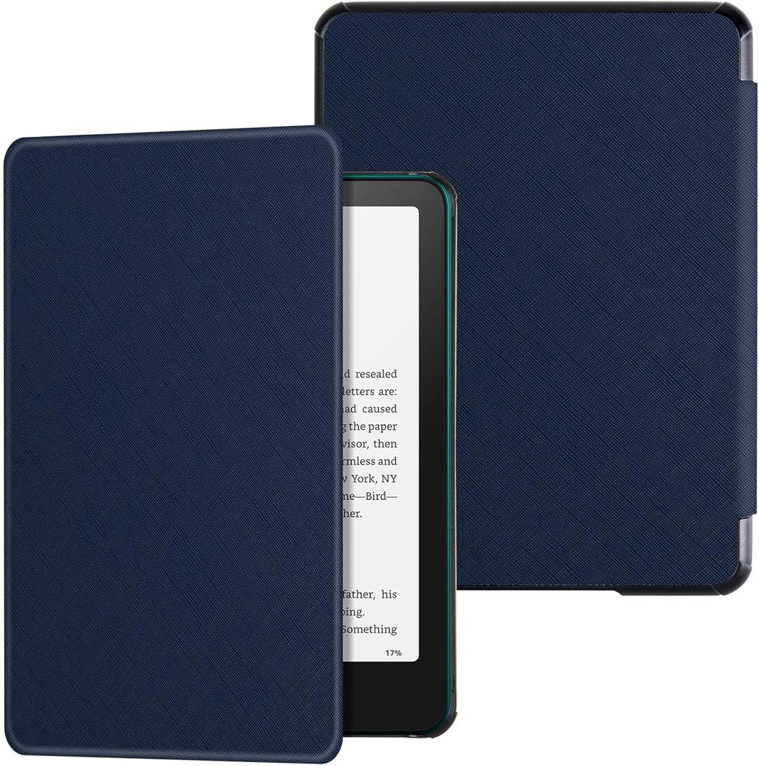 Slim Case for All-New Kindle Paperwhite 12th Generation and Kindle Colorsoft Signature Edition (7",2024) - Lightweight PU Leather Folio Cover with Auto Sleep/Wake (Dark Blue)