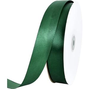 TONIFUL 1 Inch x 100yds Christmas Green Satin Ribbon, Thin Solid Color Satin Ribbon for Gift Wrapping, Crafts, Hair Bows Making, Wedding Party Decoration, Invitation Cards, Floral Bouquets, Christmas