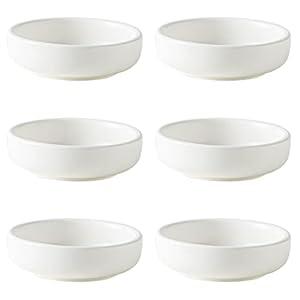 Dipping Bowls Set, Ceramic Dipping Sauce Dishes, 2 oz Soy Sauce Dish, Side Dish Bowls, Small Bowl/Dish for BBQ, Condiments, Appetizer, Dessert, Sushi, Set of 6 (Black)