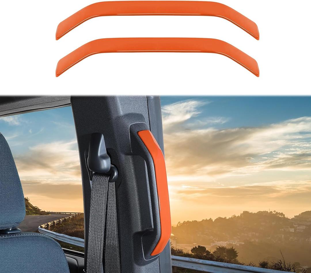 RAZPOY B-Pillar Handle Grab Panel Trim Cover Compatible with 2021-2023 Ford Bronco Interior Accessories 4-Door, Orange