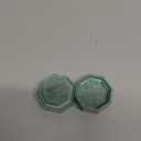 BLUTETE Velvet 3 Slots Jewelry Ring Box Engagement Wedding Box Keepsake Box Bridal Photo Ring Triple Slots Octagon (Emerald Green)