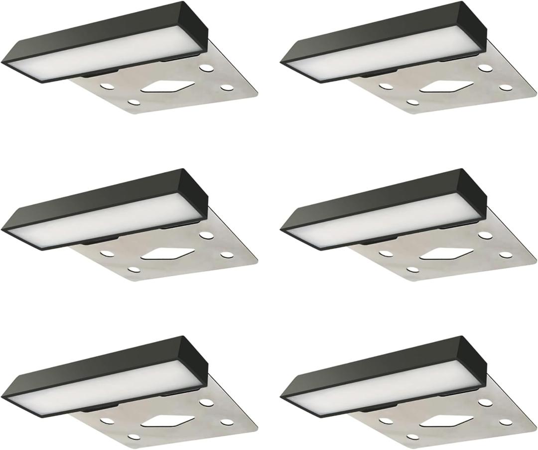 LUMENGY 3 inch 1w Super Slim LED Ambiance Hardscape Lights, 2700K Daylight, 5 Mounting Plates for Outdoor BBQ, Posts, Steps, Planters, Pavers & Walls, No Screws, Easy Installation Design V2 (6-Pack) (2700K - Warm White)