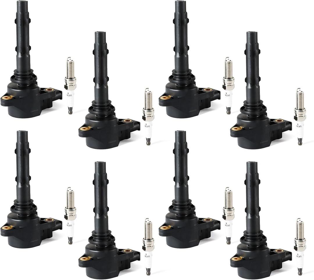 8PCS UF535 Ignition Coils Pack & Iridium Spark Plugs Compatible with Mercedes-Benz CLS550 E550 S550 GL450 SL550 ML550 S450 CL550 CLK550 G550 V8 4.6L 4.7L 5.5L