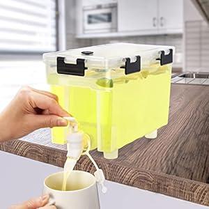 1 Gallon Drink Dispenser For Fridge,Beverage Dispenser With Spigot. Milk,Lemonade Dispenser,Juice Containers With Lids For Fridge, Parties And Dairly Use，100% Sealed And Filter screen