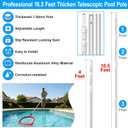 Upgraded Pool Pole 16.5 Foot Telescopic Swimming Pool Poles,Adjustable Telescopic Pool Cleaning Pole,Professional Pole for Skimmer Net,Rake,Brush,Vacuum Head,Heavy Duty Aluminum Thicken 1.3mm Pole