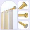 Gold Shower Curtain Rod 33 to 72Inch:Spring Tension Shower Rods for Bathroom Kitchen Doorway,1Inch Modern Heavy Duty Adjustable Tension Shower Curtain Rod No Drilling No-Slip Easy Install,Gold