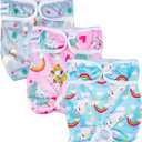 Pet Soft Female Dog Diapers, 3 Pack Washable Dog Diapers Female for Dogs in Heat Reusable Dogs Period Panties, Puppy Diapers (Animals, M)