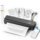 NDYIN Portable Printers Wireless for Travel, N80 Wireless Thermal Printer Bluetooth Inkless Printer Support 8.5" X 11" US Letter & A4, Compatible with iOS, Android, Laptop