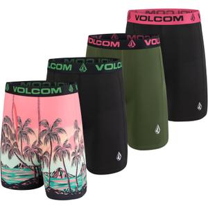 Volcom Mens Boxer Briefs Poly Spandex Performance Boxer Briefs Underwear (Small, Multi/Black/Hunter Green/Black)