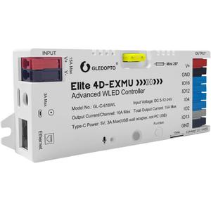 GLEDOPTO Elite ESP32 WLED LED Strip Light Controller 4 Outputs Ethernet Microphone UART Energy Saving Relay 20A Pluggable Fuse DIY Dynamic for WS2811 WS2812 SK6812 WS2815 Digital Addressable RGB IC