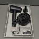 HC03 High-Speed Ionic Hair Dryer With Diffuser, 1600W, Negative Ions, Magnetic Nozzle, LED Display - Portable for Travel, Home, Salon - Ink Black