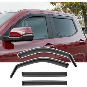 Xipoo Rain Deflector Compatible with 2022-2025 Toyota Tundra CrewMax Side Window Visor Deflector Visor Trim Cover Replacement for 2022 2023 2024 2025 Toyota Tundra Accessories