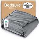Bedsure GentleSoft Fleece Throw Blanket for Couch Grey - Lightweight Plush Fuzzy Cozy Soft Blankets and Throws for Sofa, 50x60 inches