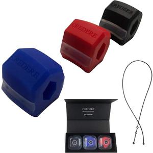 CREDERE Jaw Exerciser, Jawline Exerciser, Face, and Neck Exerciser - Define Jawline, Slim and Tone Your Face, Jaw Exerciser for Men & Women, Jawline Exerciser for Men & Women, 3 Pack 40,50 and 60 lbs