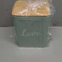 Metal Dog Treat Containers Set of 3 with Bamboo Lids and Spoon Airtight 7+3+2 lbs Dog Food Snack Jars with DIY Labels Big Pet Cookie Storage Jar for Kitchen Counter (Sage Green,Cute)