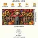 6x13ft Fall Harvest Garage Door Banner Scarecrow Sunflowers Pumpkins Corn Fence Rustic Farmhouse Wall Mural Outdoor Indoor Photo Background Decor Seasonal Party Decorations