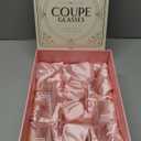 Vintage Art Deco Coupe Glasses | Set of 4 | 7 oz Classic Cocktail Glassware for Champagne, Martini, Manhattan, Cosmopolitan, Sidecar | Crystal Speakeasy Style Saucer Goblets with Stems