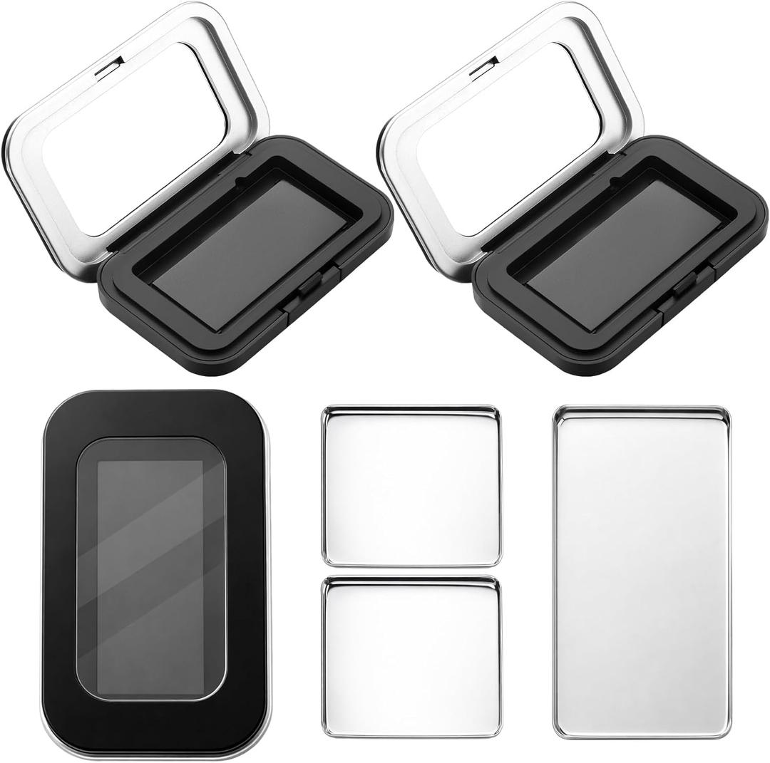 Singhoow 2 Pack Magnetic Needle Holder Case with Clear Lid Strong Built-in Magnet Secures Pins Under 6.5cm Portable Needle Organizer Box with Snap for Sewing Quilting Crafts Bobby Pins Paper Clips