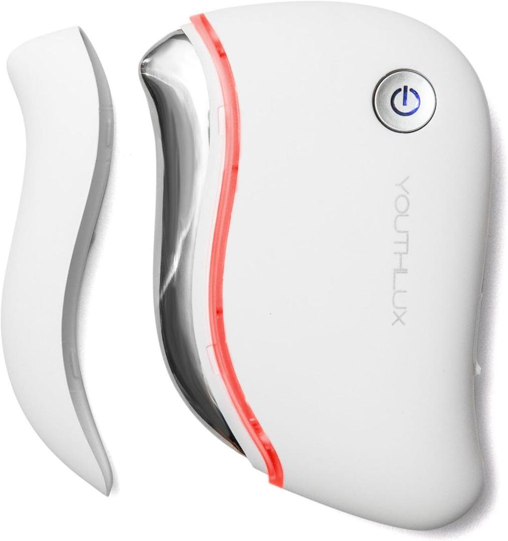 ProSculpt Heated Gua Sha Facial Massager Electric Guasha Tool for Face Sculpting, Relaxation & Skincare | Soothing Vibration Facial Massage Tool with Contoured Design (White)