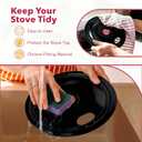 4-Pack Chrome Electric Stove Drip Pans Replacement, Includes Black 26 & 28 Burner Drip Pans, Compatible with Most Plug-in Electric Ranges
