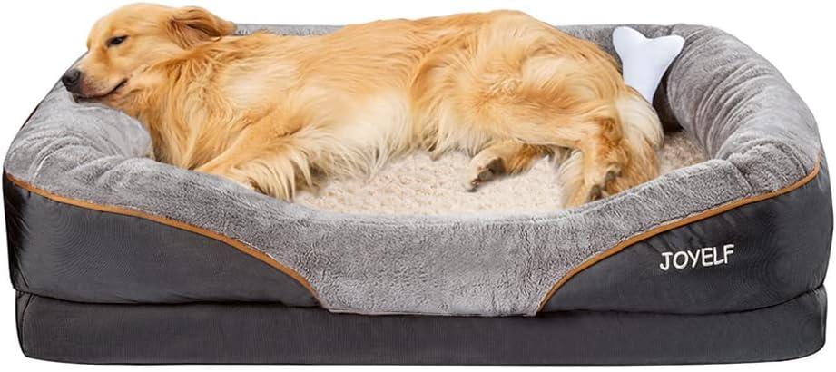 JOYELF XLarge Memory Foam Dog Bed, Orthopedic Dog Bed & Sofa with Removable Washable Cover and Squeaker Toy as Gift (XLarge-40"x30")