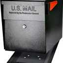 Mail Boss 7106 Curbside Steel Post Mount Security Locking Mailbox, Black, Extra Large, 21 in. D x 11.125 in. W x 13.75 in. H