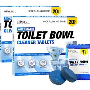 Automatic Toilet Bowl Cleaner Tablets  40 Tabs - Blue Gel Toilet Tank Cleaner, Hard Water Ring Remover, Septic-Safe Heavy-Duty Stain & Smell Eliminator, Toilet Cleaning & Deodorizer (1 Count (Pack of 40))