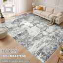 DMOYEST Living Room Area Rugs - 10x14 Abstract Large Soft Indoor Washable Rug Neutral Modern Low Pile Carpet for Bedroom Dining Room Farmhouse Home Office - Grey