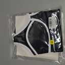 Women Sports Workout Bras Contrast Piping Bras Wirefree Yoga Bra Padded Sports Bra (Black, S)