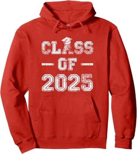 Class of 2025 Shirts Senior 25 High School Graduation Party Pullover Hoodie L