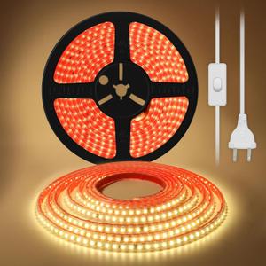 AC 110V LED Strip Lights 2 Meter Outdoor Rope Lights Waterproof Warm White 3000K Cuttable LED Tape 6.56 Feet Adhesive LED Lights for Bedroom Under Cabinet Lighting