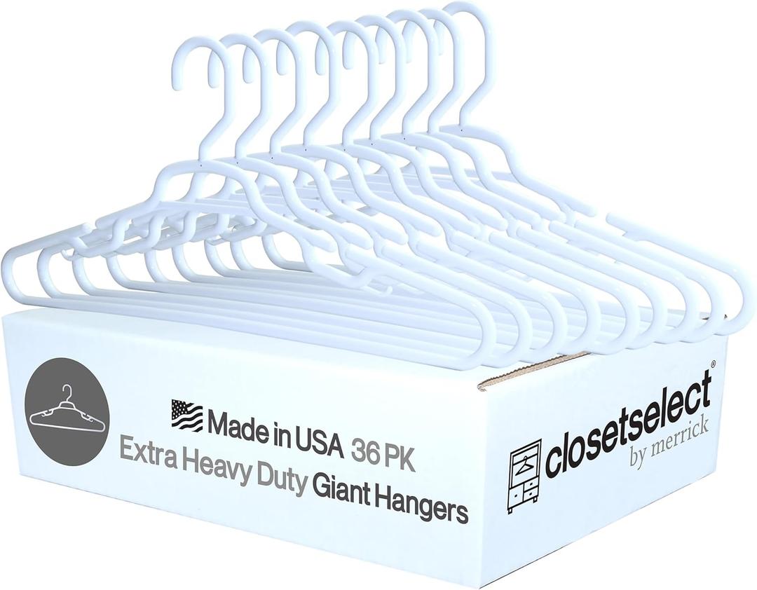 19" XL Plastic Hangers, Giant Heavy Duty Hanger, Merrick, XL Hanger, 36