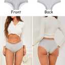 Sth Big Cotton Underwear for Women High Waisted Womens Underwear Pack Sexy Lace Edge Bikini Cheeky Panties Girls Brief (Large, A 6 Pack(black*1 White*1 Orange*1 Grey*1 Beige*1 Pink*1))