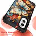 Hocase for Galaxy S25 Edge Case, Heavy Duty Shockproof Protection Soft Silicone Rubber+Hard Plastic Bumper Hybrid Protective Case for Samsung Galaxy S25 Edge (6.7") 2025 - Butterfly on Flowers