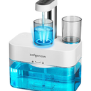 ZOFGENOW Upgraded Automatic Mouthwash Dispenser for Bathroom,Bathroom Accessories 17.6 FlOz Dispensers with Magnetic Cups,Adjustable Dispensing Levels, Suitable for All Age Groups,White