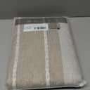 Laolitou Rustic Cotton Linen Table Cloth,Tablecloths for 6 Foot Rectangle Tables,Waterproof Washable Tablecloth with Tassel Rectangle/Oblong, 55''x 86'', 6-8 Seats (Lines Coffee)