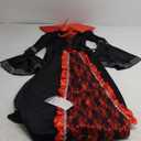 Xtinmee 5 Pcs Women Royal Vampire Costume Halloween Costume Adult Dress Victorian Vampire Teeth Fangs Necklace Role Playing (Small)