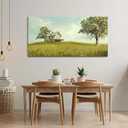 YCPRIMER Canvas Wall Art - Village Landscape Decor Retro Farmhouse Picture Yellow Tree Painting Artwork for Dinning Room,Living Room,Kitchen Decoration Size 2448Inch (24L" x 48W")
