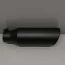 Exhaust Tip 2.5" Inlet, 4" Outlet 12" Overall Length, Premium Stainless Steel with Wear Resistant Black Coating, Rolled Angle Cut, Bolt-On Easy Installation, for Truck Diesel Tail Pipe
