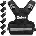 ZELUS Weighted Vest for Men and Women | 4-10lb/11-20lb/20-32lb Vest with 6 Ironsand Weights for Home Workouts | Adjustable Body Weight Vest Exercise Set for Cardio and Strength Training (4-10 lb., Black)