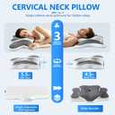 Cervical Neck Pillow for Neck Pain Relief & Side Sleeper | Ergo Pillow for Sleep Apnea, Neck Pain, and Snoring Relief | Orthopedic Memory Foam with Ergonomic Neck Support, Gray, Large