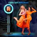 Photo Booth Compatible with Ipad 12.9in 11in 10.9in 10.2in, Photo Booth Machine with ChackTok PhotoBooth VIP Member, Ring Light, Selfie Photo Booth for Parties,Wedding and Events, Black-Light Bar-Honeycomb Case