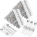Goodluck 200 Pack Pre Rolled Silver Plastic Silverware, Wrapped Cutlery