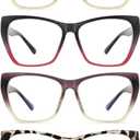 3 Pack Reading Glasses Blue Light Blocking for Men Women,Butterfly Frame Computer Readers with Spring Hinges,Anti Glare Eyestrain +2.0