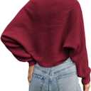 Zwurew Women's Bolero Shrug Sweater 2026 Knitted Long Sleeve Open Front Cropped Cardigan Shrugs Sweaters Y2K Tops (Red, S)