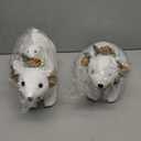 2 Pack Winter Christmas Sisal Polar Bear Table Decor, Polar Bear Figurines, Home Office Forest Animals Decor, Country Tabletop Christmas Decoration, Seasonal Gift