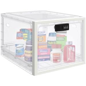 Large Medicine Lock Box for Safe Medication, Lockable Storage Box for Fridge/Snacks Food, Phone Lock Boxes with Combination Code for Home/Dorms/Office Storage Lockers
